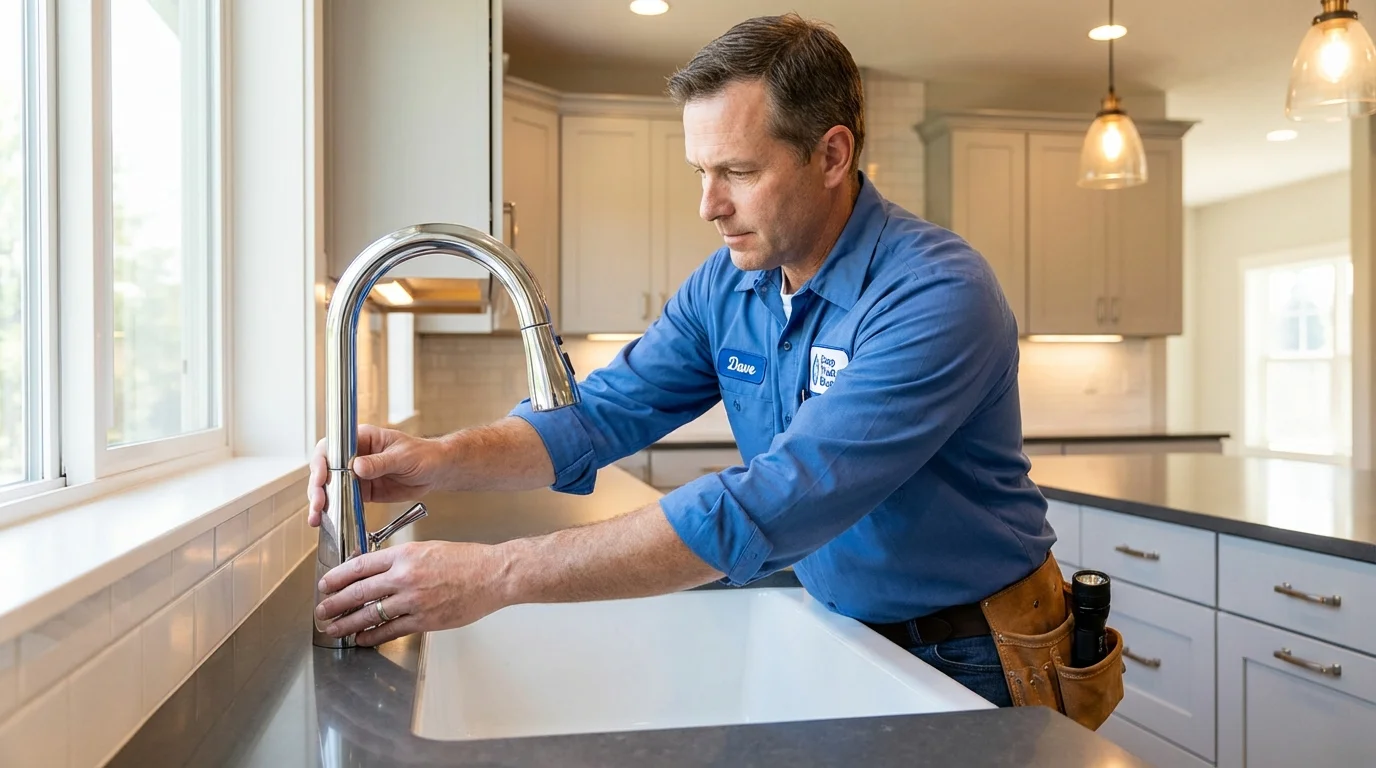 Kitchen faucet installation by Johns Plumbing LLC in Iowa